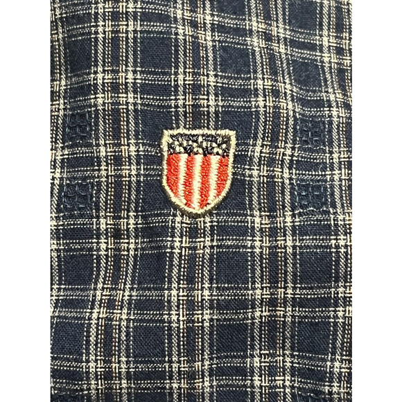 Coach Men's US‎ Large Long Sleeve Button Down Shirt 100% Cotton Plaid Blue B12 - Picture 7 of 7